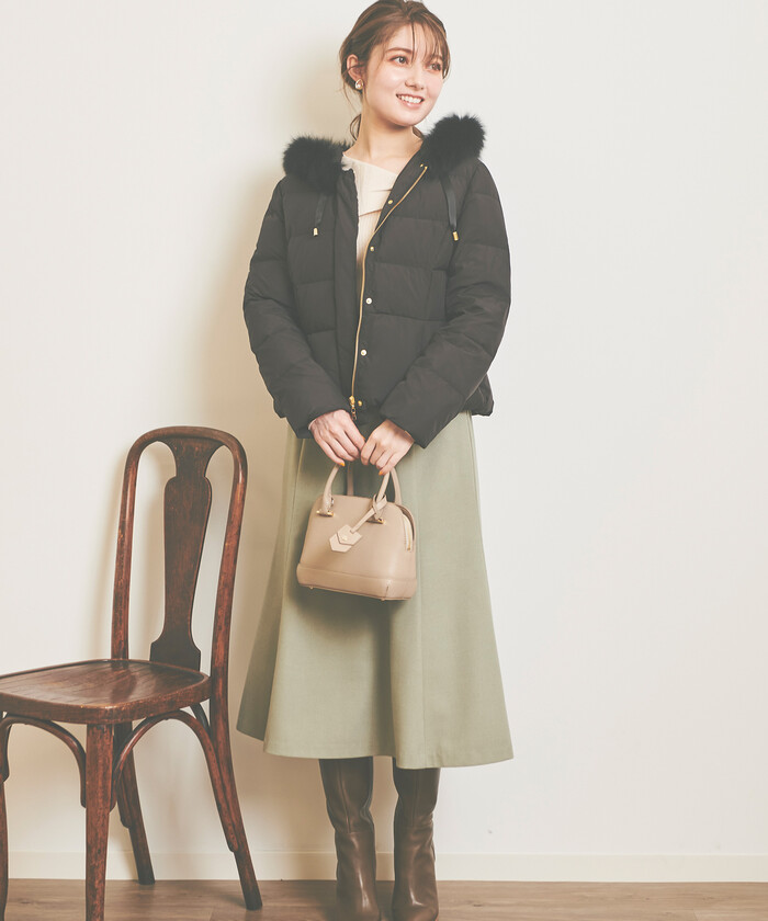 セール 50%OFF】【美人百花1月号掲載】フード付きショートダウン セール 50%OFF】【美人百花1月号掲載】フード付きショートダウン
