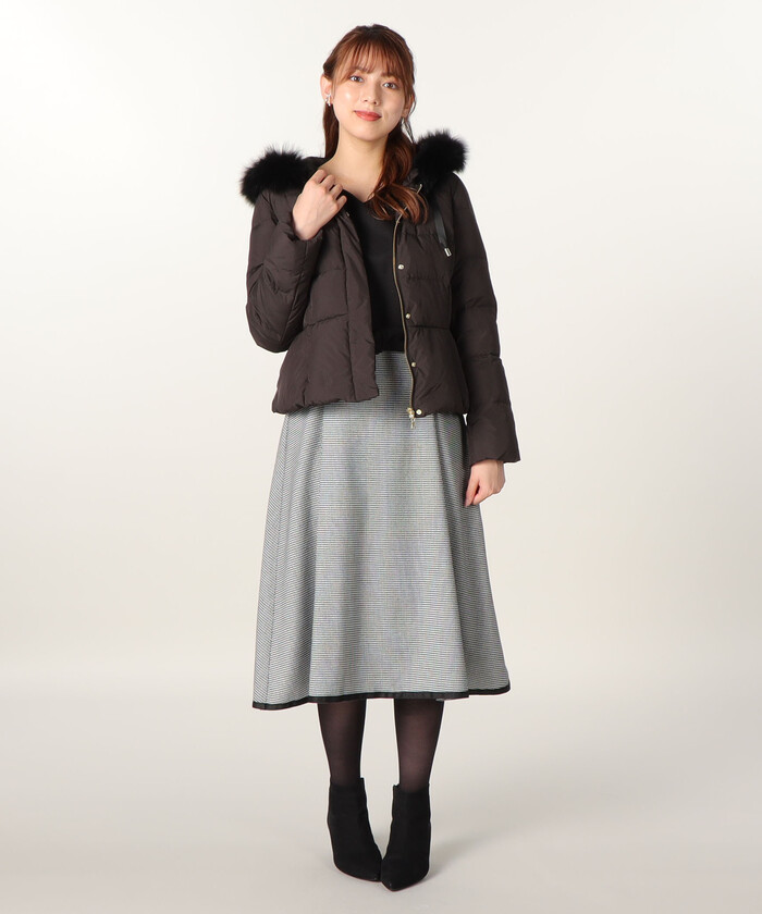 セール 50%OFF】【美人百花1月号掲載】フード付きショートダウン
