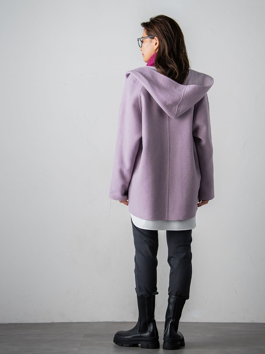 メイソングレイ 【新品・タグ付き】ダブルフェイス ミドル丈 フーディ コート セール】メイソングレイ MAYSON GREY ダブルフェイスフーディ