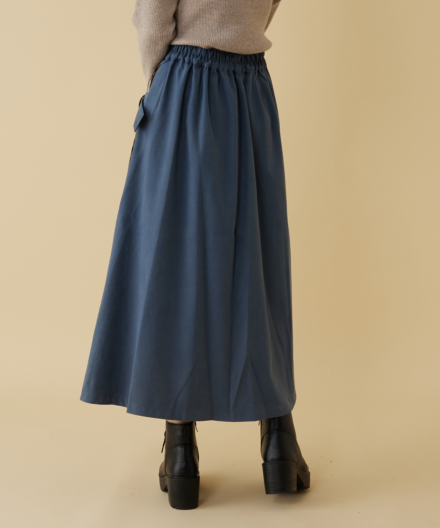 クーポン】【セール 50%OFF】起毛×チェック切り替えスカート クーポン】【セール 50%OFF】起毛×チェック切り替えスカート