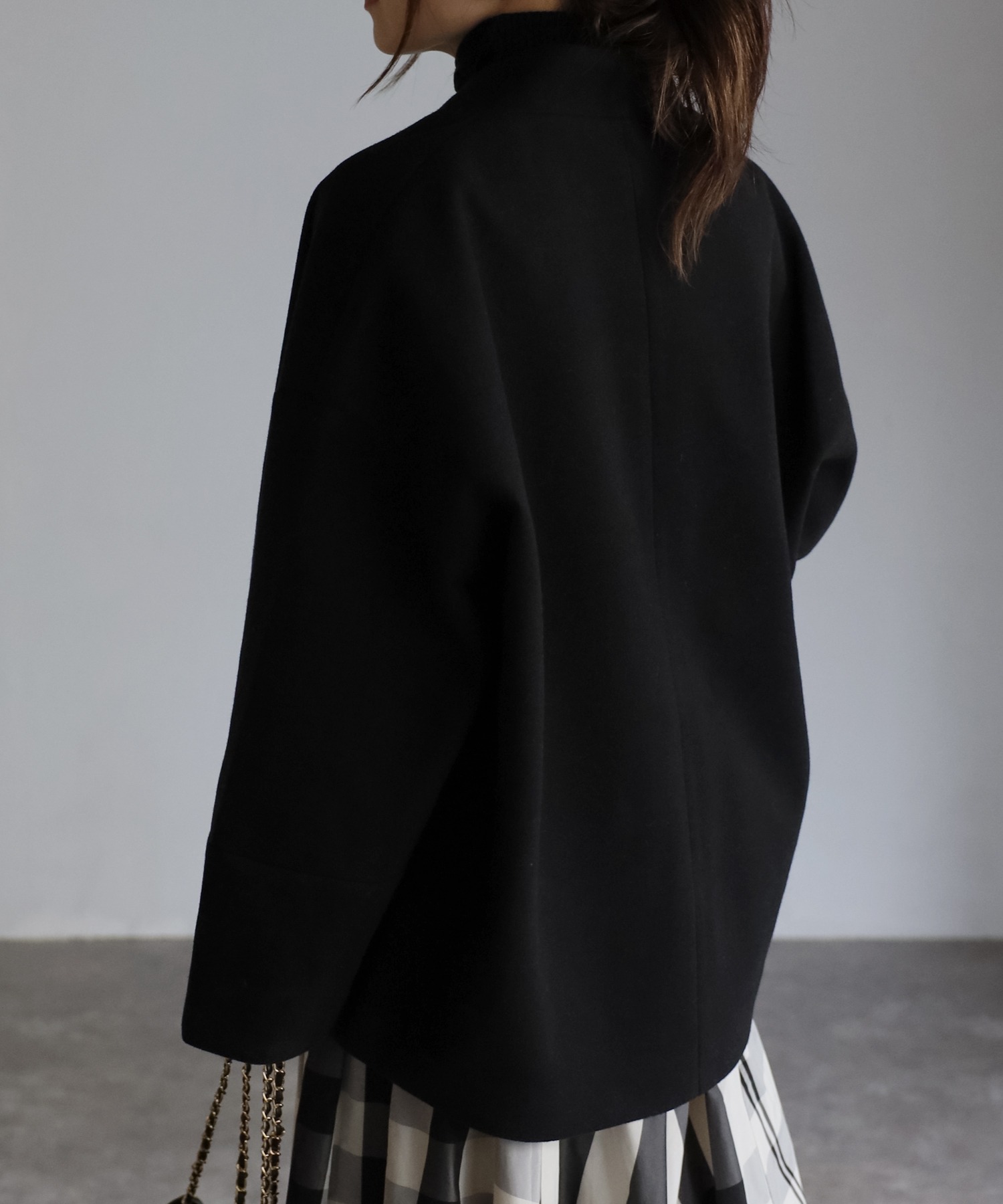 サキシマ トーキョー sakishima tokyo ノーカラーショートコート
