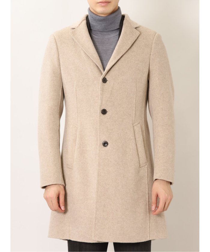 セール 62%OFF】リバー縫製 チェスターコート ベージュ メンズ
