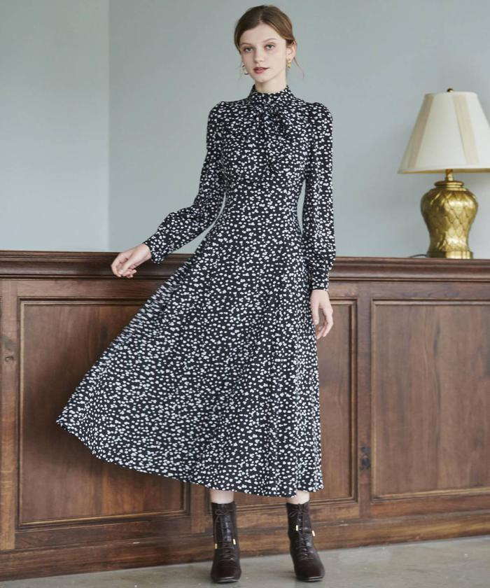Taylor愛用ブランド♪Briton Loves Cat Dress*猫襟ワンピース アニマルドット柄ボウタイワンピ―ス(505004502) | AND COUTURE