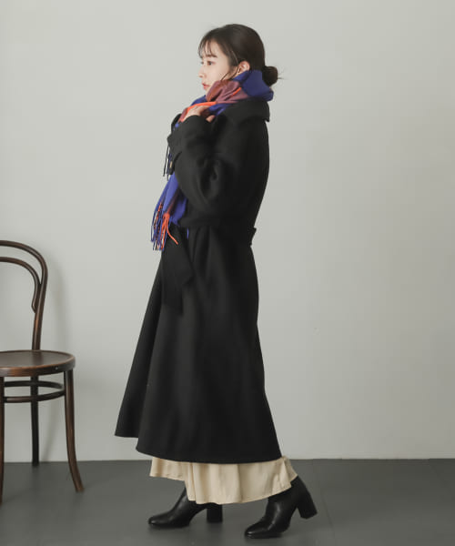 セール 41%OFF】ウールライク2WAYステンカラーロングコート(504953257