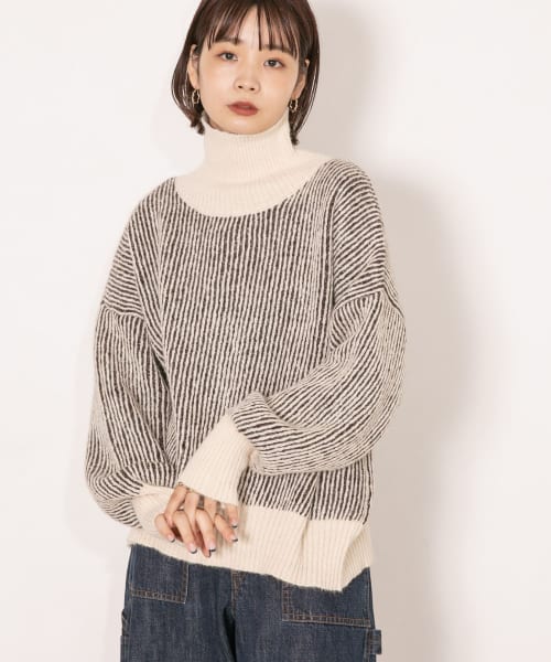 ハイネック配色デザインリブニット［WEB限定］ (980065-MG) | | 紳士服・スーツ販売数世界No.1 - 洋服の青山【公式通販】