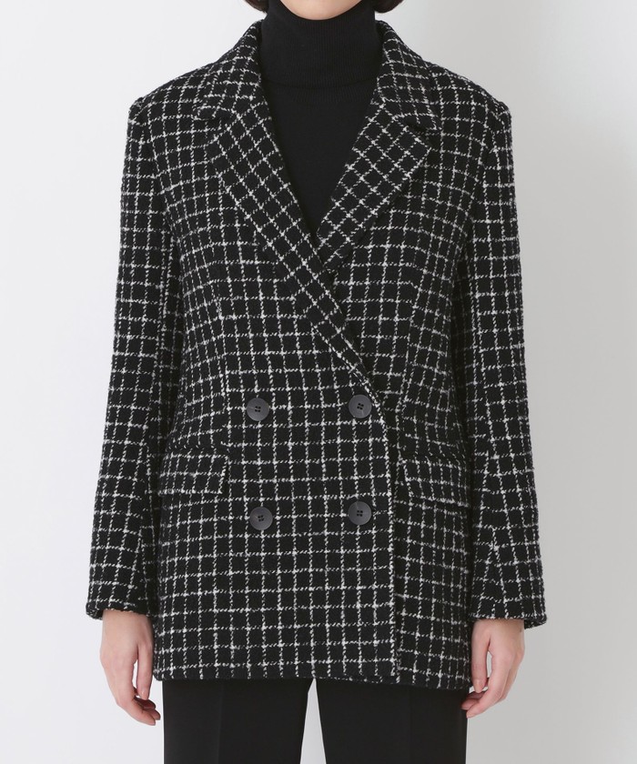 セール 50%OFF】クロスチェック ダブルブレストジャケット