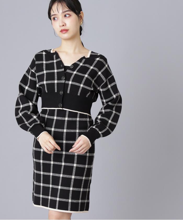 セール 30%OFF】チェックジャガードニットセットアップ WEB限定