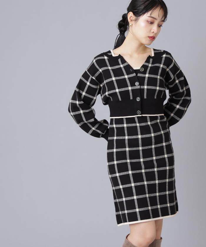 JILL STUART ジャガードニットセットアップ セール 30%OFF】チェックジャガードニットセットアップ WEB限定