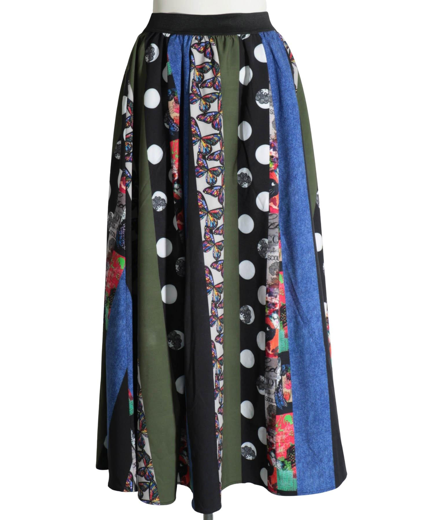 セール 30%OFF】宇宙・パッチワーク柄スカート(505000396