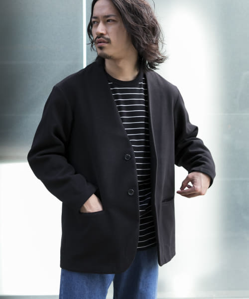 【美品】『UR TECH』起毛ノーカラー2Bジャケット UR TECH』起毛ノーカラー2Bジャケット[UR27-17M013]｜URBAN