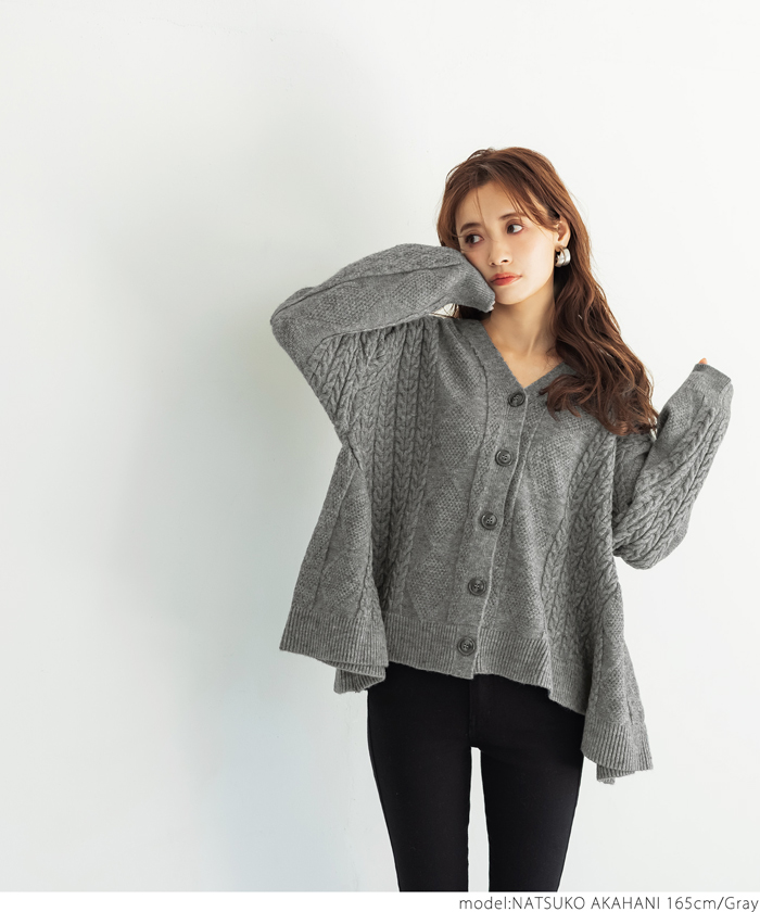 DOLCE & GABBANA グレー ケーブルニット カーディガン ケーブルニットカーディガン[gn315] | レディースファッション
