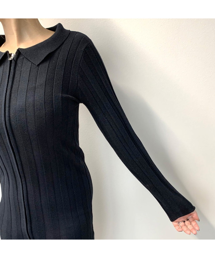セール】ノンヘッジ non-hedge WZIPポロリブミニワンピース セール】ノンヘッジ non-hedge WZIPポロリブミニワンピース