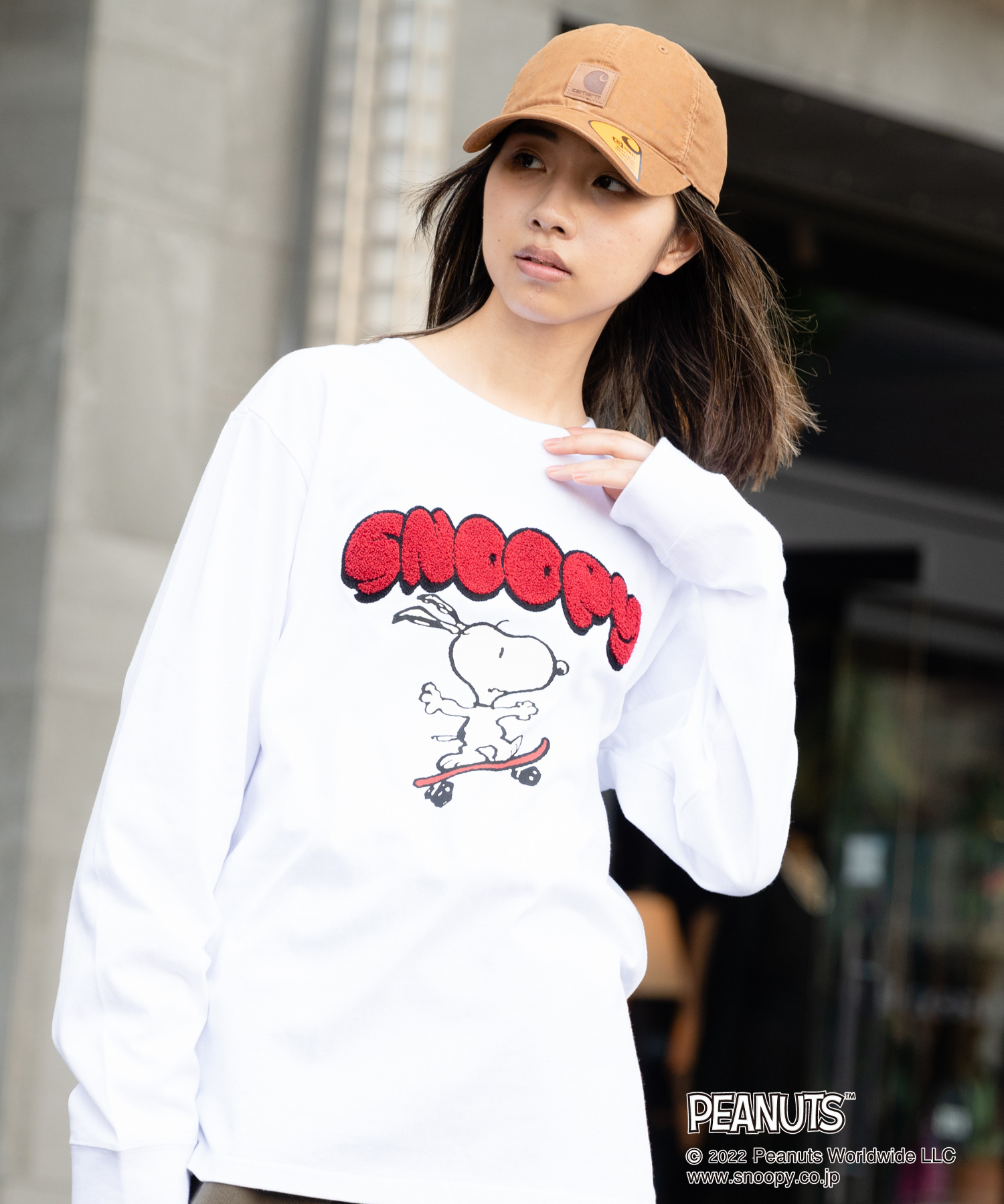 新品　未使用　ピーナッツスヌーピー柄 長袖シャツ　綿100%　3色　1点販売 OUTDOORPRODUCTS】【PEANUTS/ピーナッツ】 スヌーピー ロンT