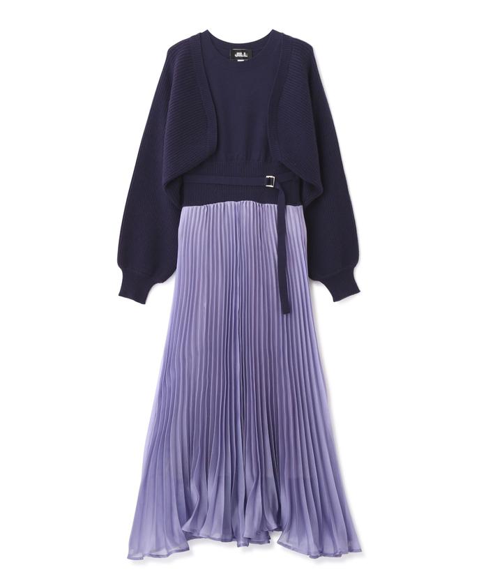 セール 50%OFF】プリーツドッキングワンピボレロSET(504960618