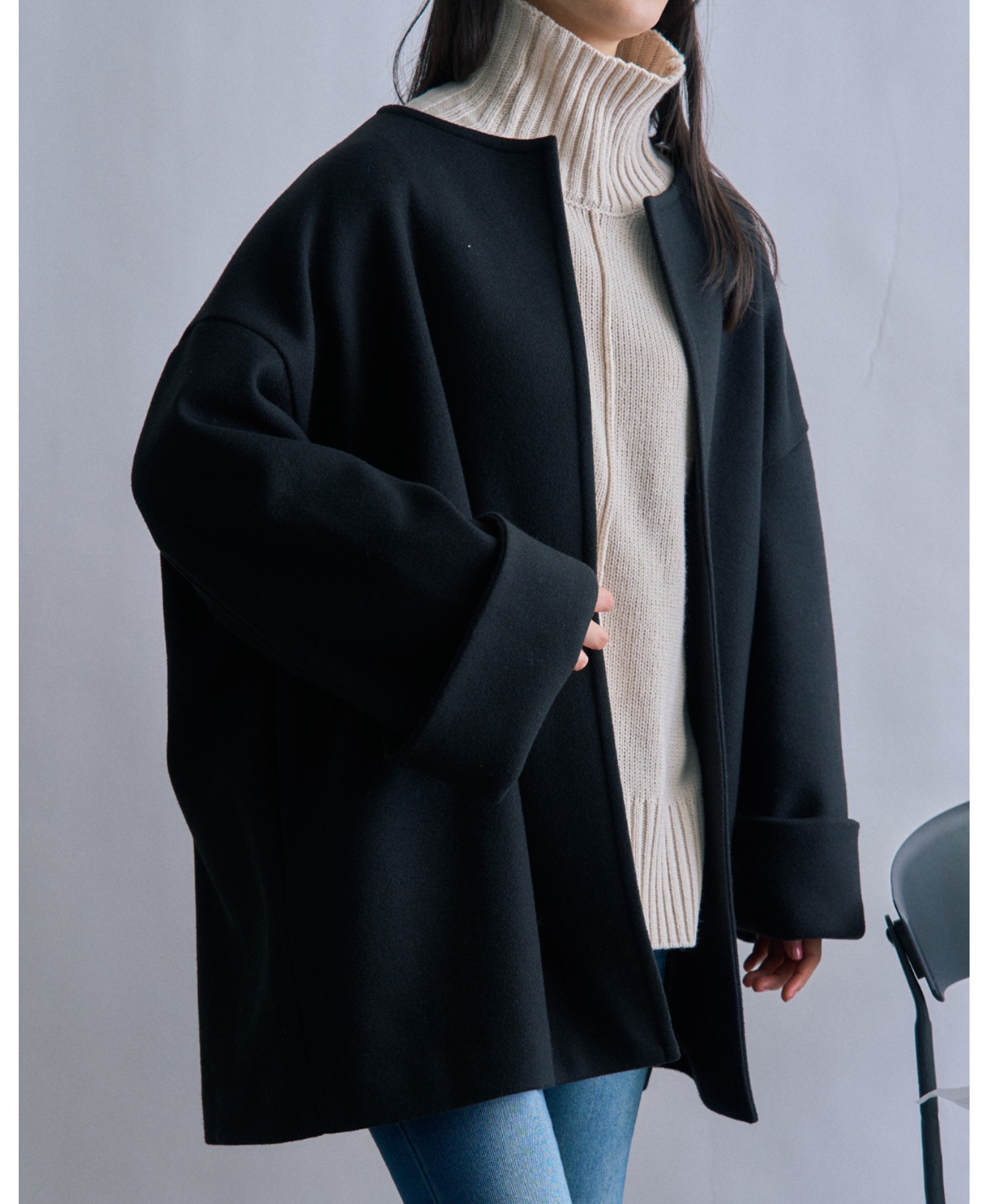 即納】春まで使える優秀アウター◎【MAISON BREEZE】ニット メルトン 即納】春まで使える優秀アウター◎【MAISON BREEZE】ニット メルトン