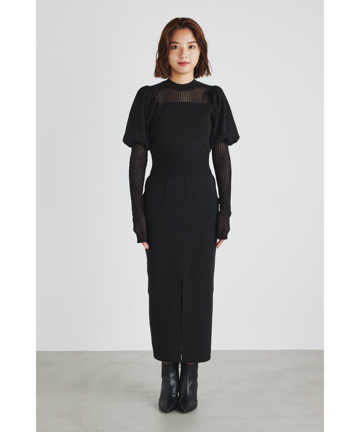 セール 50%OFF】シアーコンビパフSLV Knit OP(505015918) | リエンダ