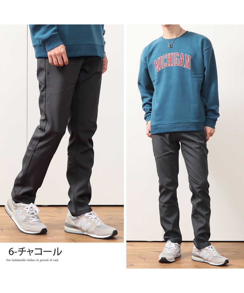 裏起毛・裏フリース素材テーパードストレッチチノパン チノパン