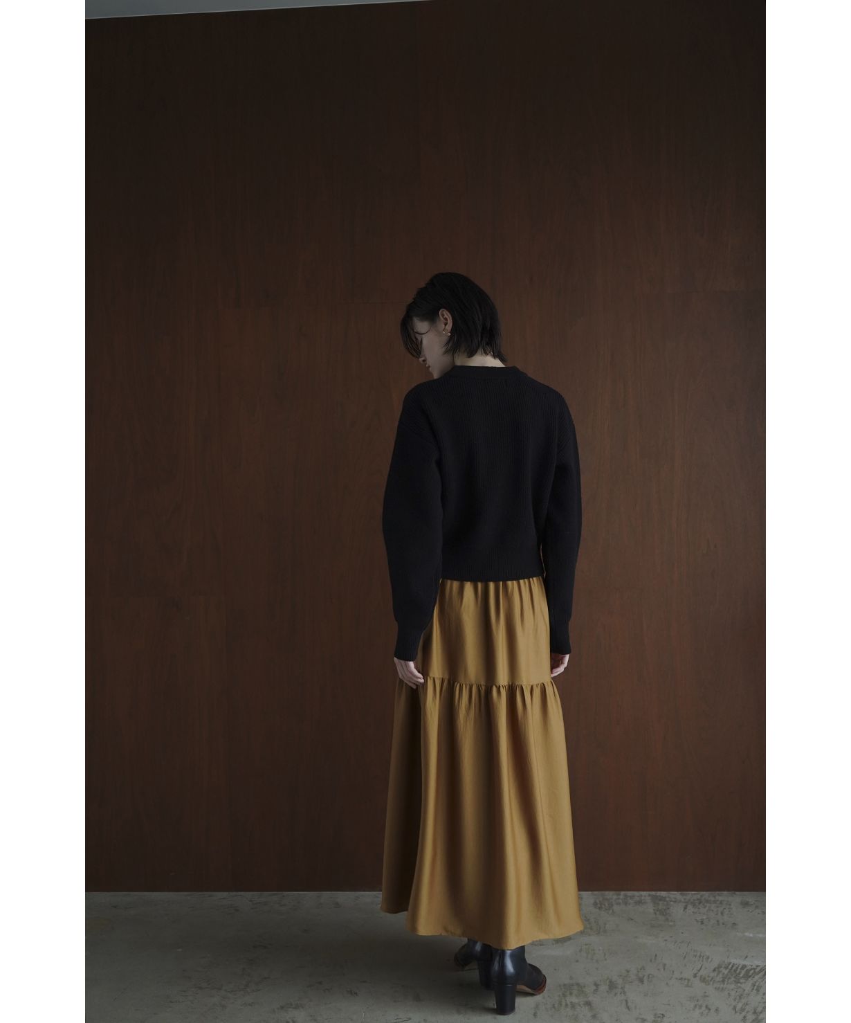 専用 CLANE ティアードバックロングスカート サイズ2 黒 セール】TIERED BACK LONG SKIRT(505006362) | クラネ(CLANE