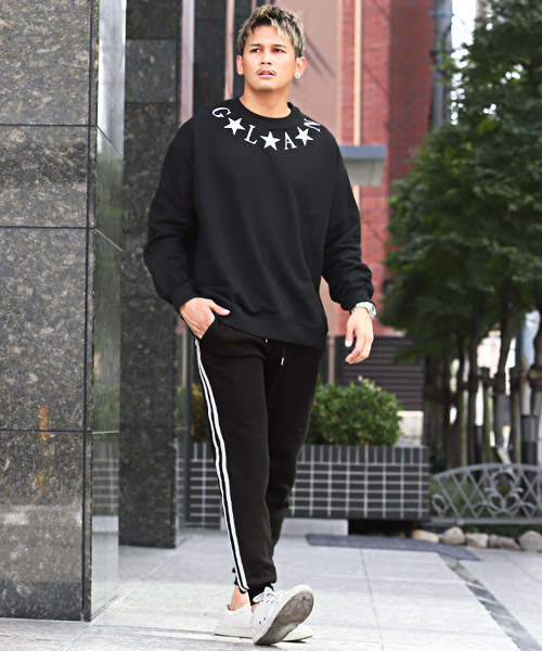 ラグスタイル LUXSTYLE 裏起毛サイドラインジョガーパンツ