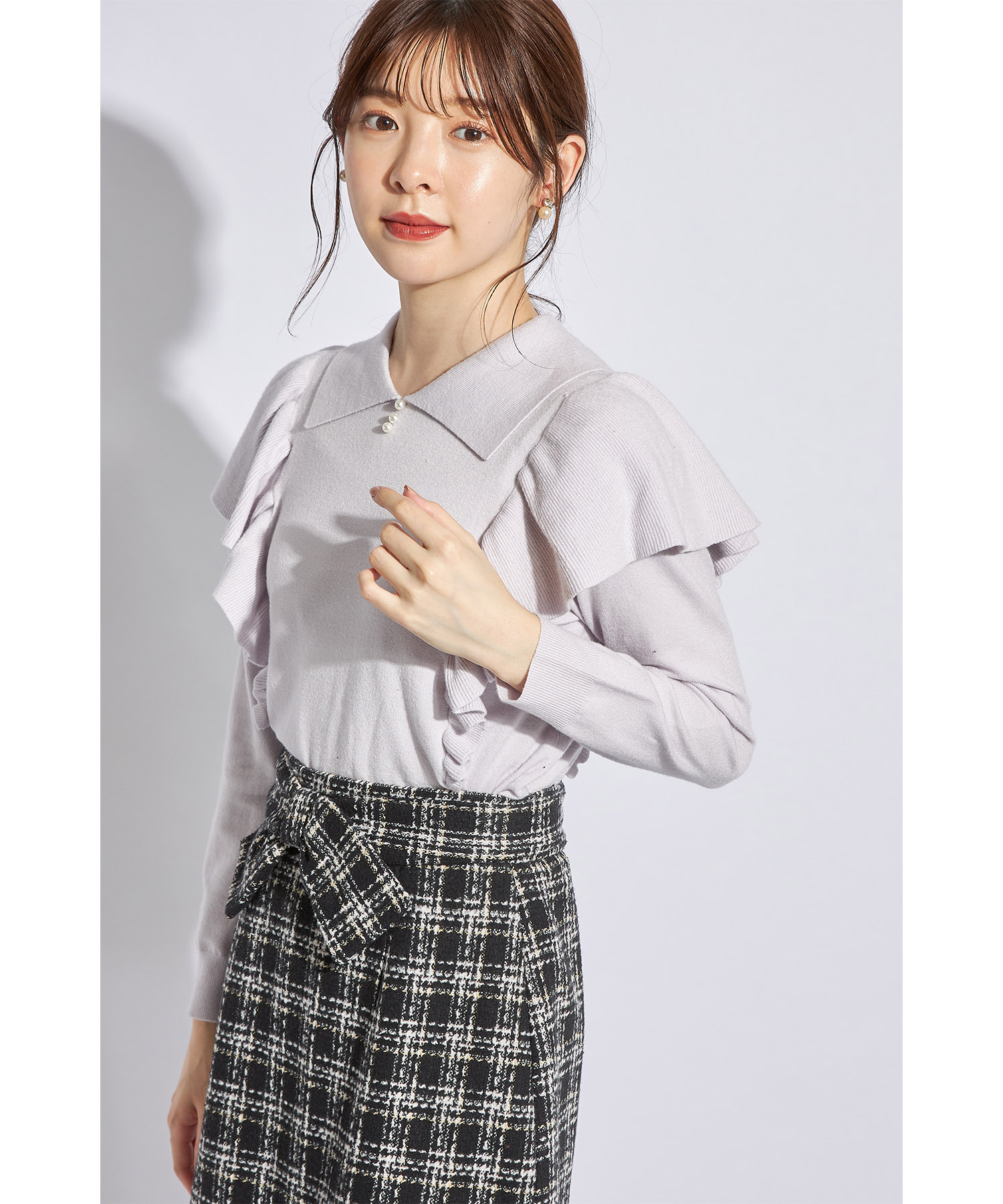 セール】トッコクローゼット tocco closet 襟付きパール装飾
