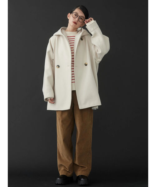 セール 50%OFF】フーディーコクーンコート(505021896 セール 50%OFF】フーディーコクーンコート(505021896