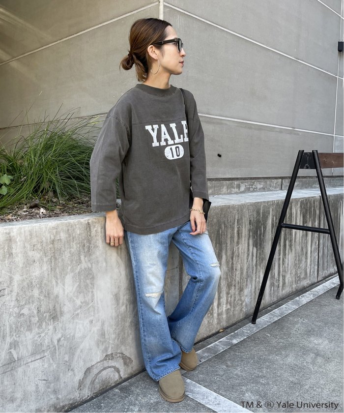 YALE/クオータースリーブフットボールT-