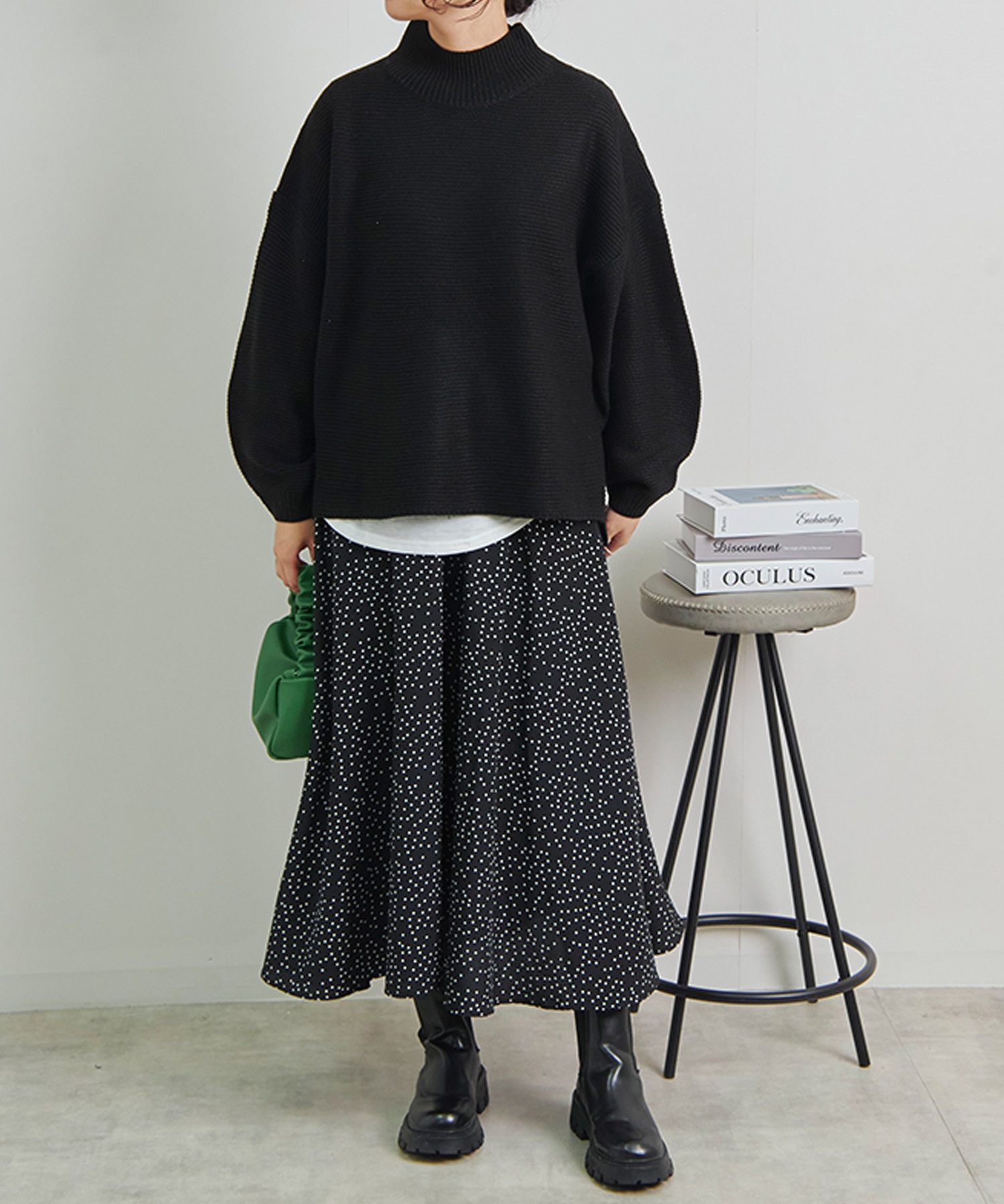 HUG.U ニット タートルネック レディース セーター 体型カバー