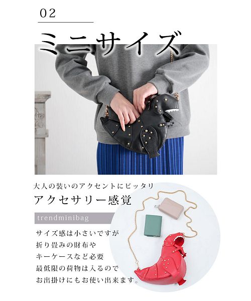 クーポン】ころんと可愛い恐竜チェーンバッグ(505022478) | サワ