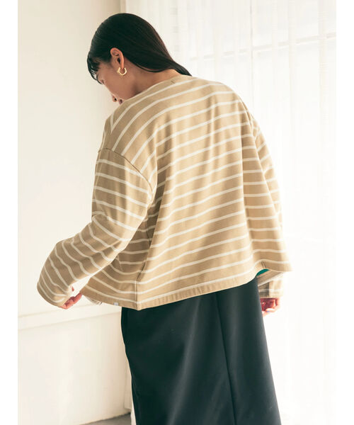 ストレッチ起毛ボーダーカーディガン 柄編みボーダーカーディガン | PROPORTION BODY DRESSING