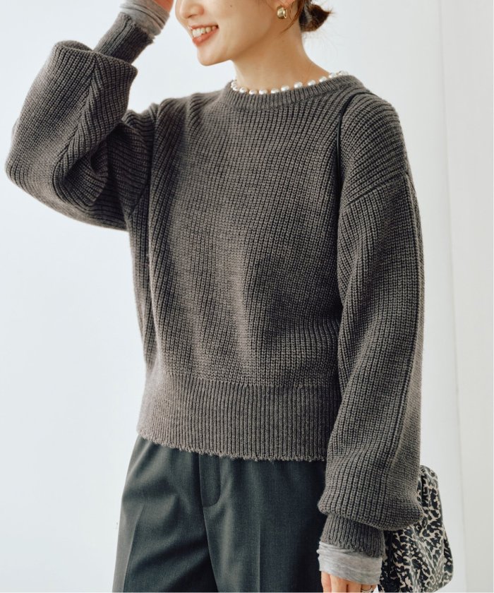 セール 30%OFF】ウールアクリルパール付き畦プルオーバー(505025255