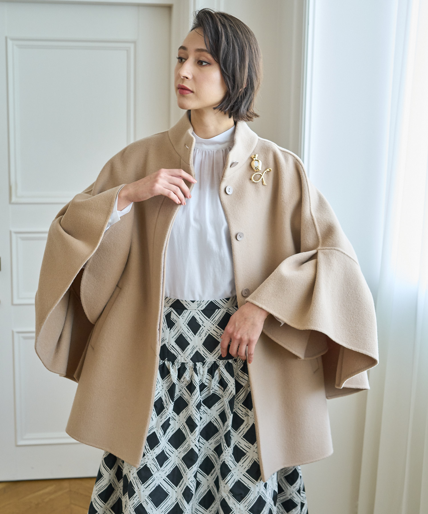 ANAYI リバーケープコート ウールナイロンリバーケープコート | ANAYI/アナイ | 三越伊勢丹