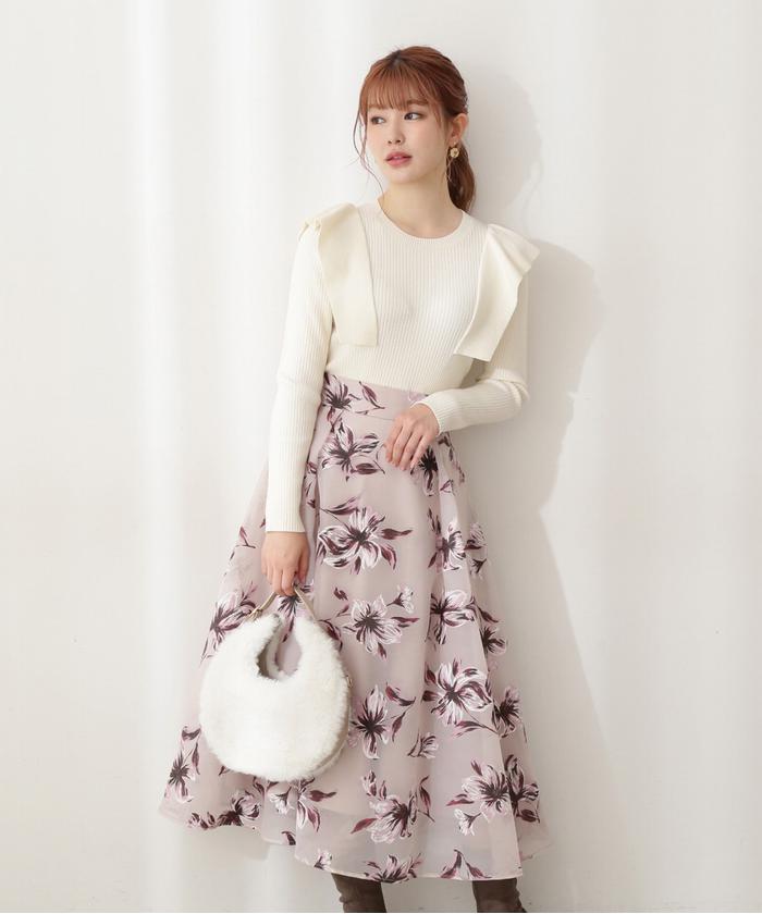 セール 20%OFF】ラバーフラワータックスカート(504911516 セール 20%OFF】ラバーフラワータックスカート(504911516