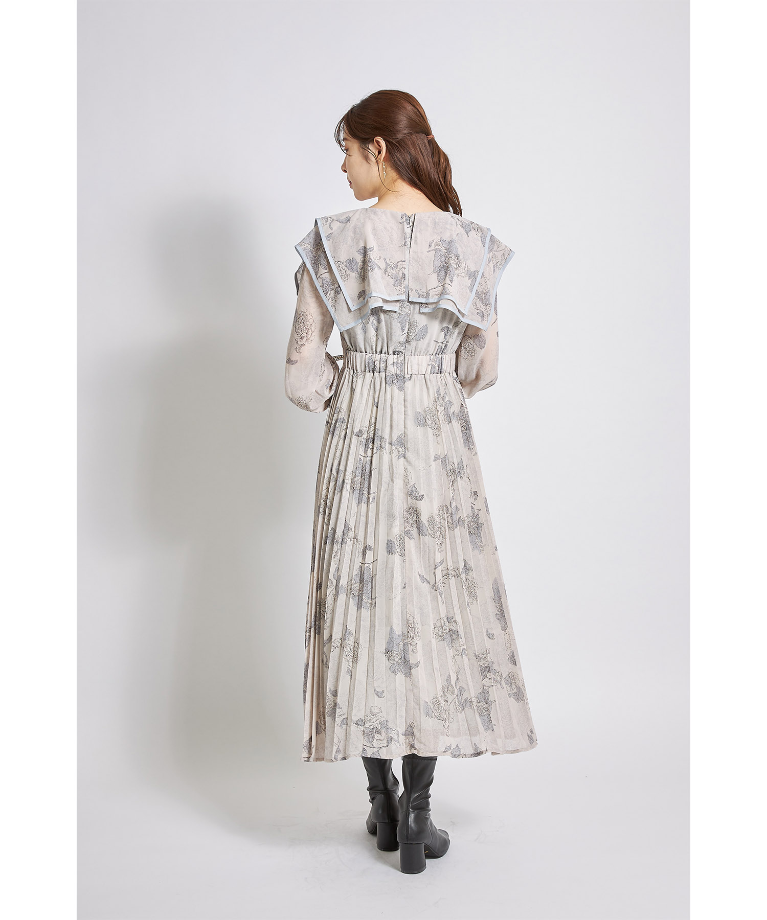 フラワープリントプリーツワンピース セール】トッコ クローゼット リュクス tocco closet luxe