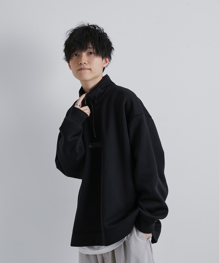 セール】【Alpinus×JUNRed】ワンポイントハーフジップスウェット