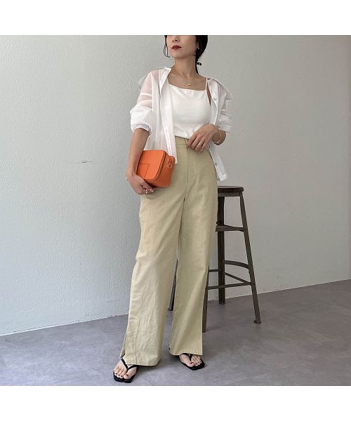 セール 60%OFF】【CAPRICIEUX LE'MAGE】リネン裾ベンツストレートPT