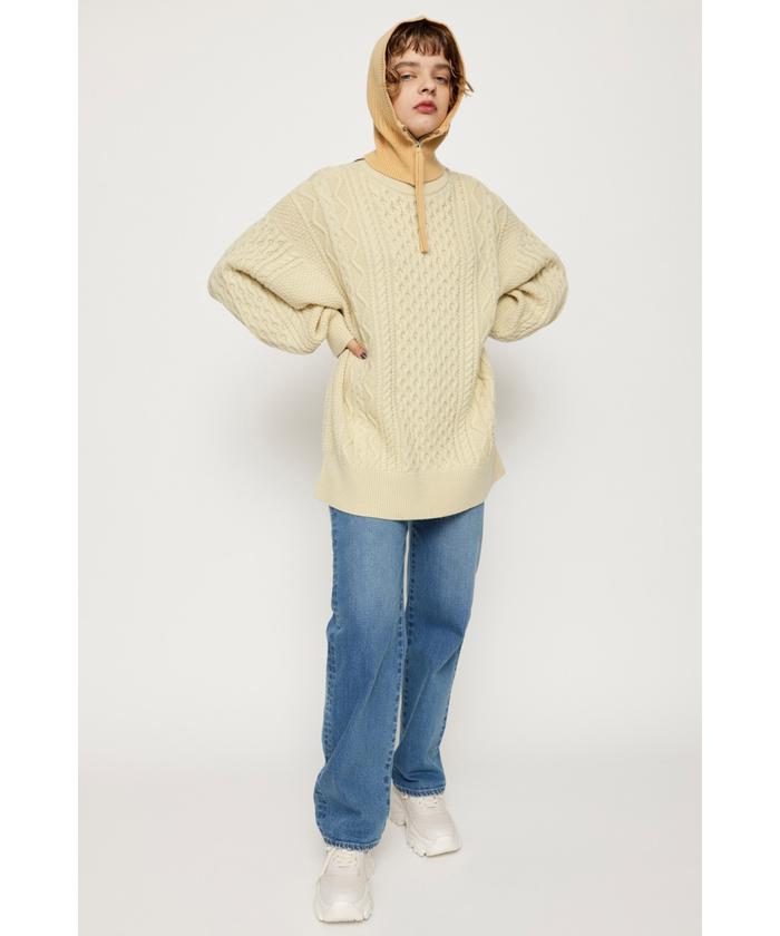さらに100円引き◆MMLG◆SMALL ONLY MG SWEAT セール】CABLE LOOSE MG トップス(505051002) | スライ(SLY) - d