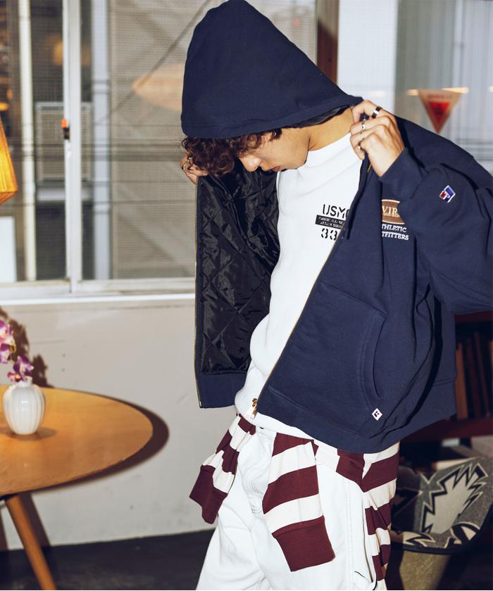 セール】《RUSSELL ATHLETIC × AVIREX》ZIP UP PARKA / ジップ アップ