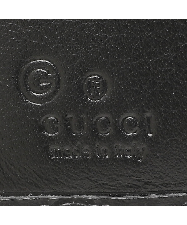 グッチ アウトレット 二つ折り財布 GGレザー ミニ財布 ブラック