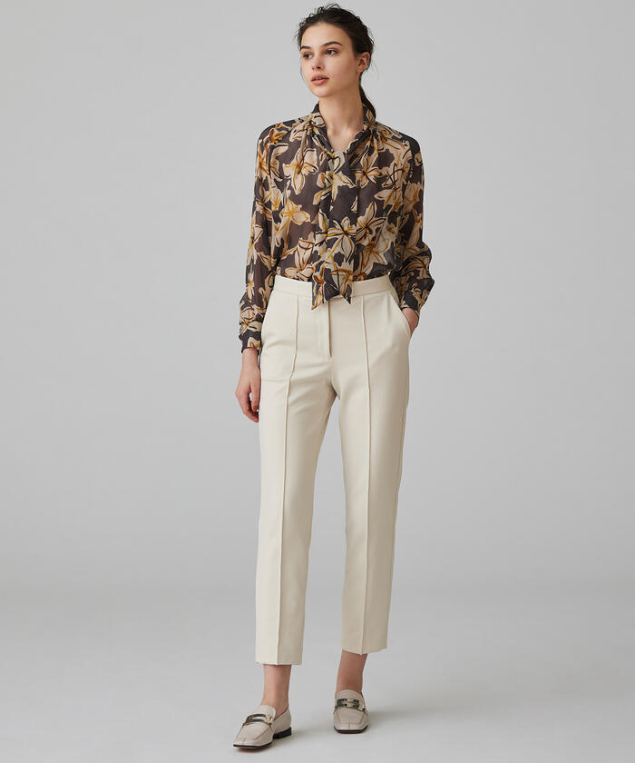 トゥモローランドコレクション ドット ブラウス コットン ボウタイ ベージュ トゥモローランドコレクション ドット ブラウス コットン