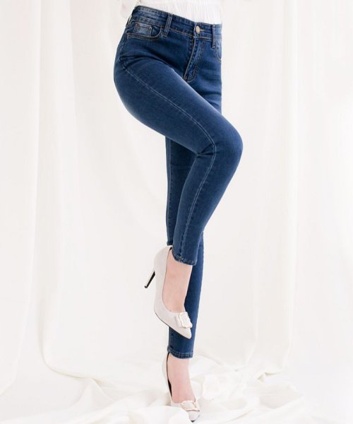 セール ハイライズデニムスキニーパンツ スキニー レディース 黒 ストレッチ デニム スキニーパンツ ハイライズスキニーデニム ハイウエスト ジュリアブティック Julia Boutique D Fashion