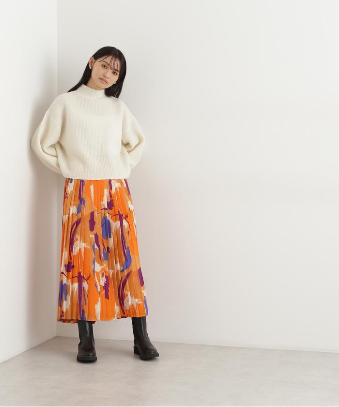 セール 50%OFF】モダンアートプリントプリーツスカート(504962909