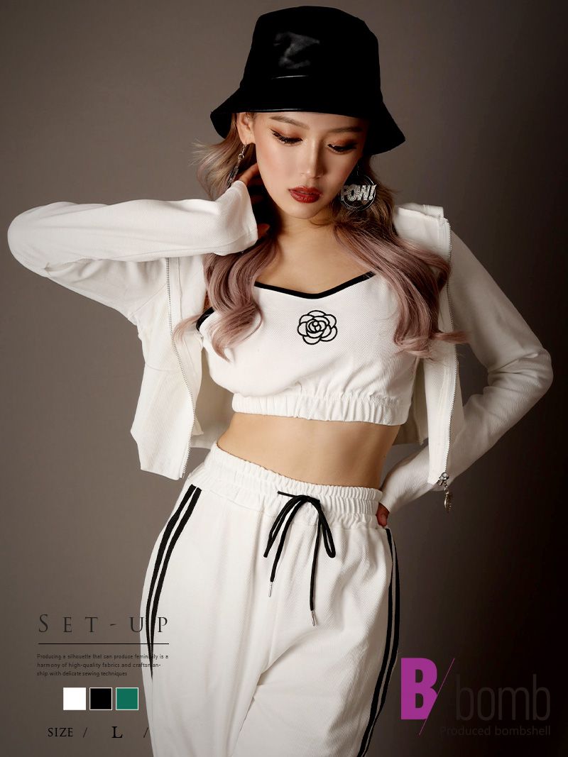 Bombshell SPORTSWEAR上下セットボムシェル ボムシェル bombshell セットアップ へそ出し ジャージ 長袖