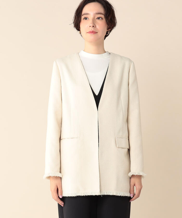 専用です❤本場大島紬　草花文ノーカラージャケット 専用です❤本場大島紬 草花文ノーカラージャケット