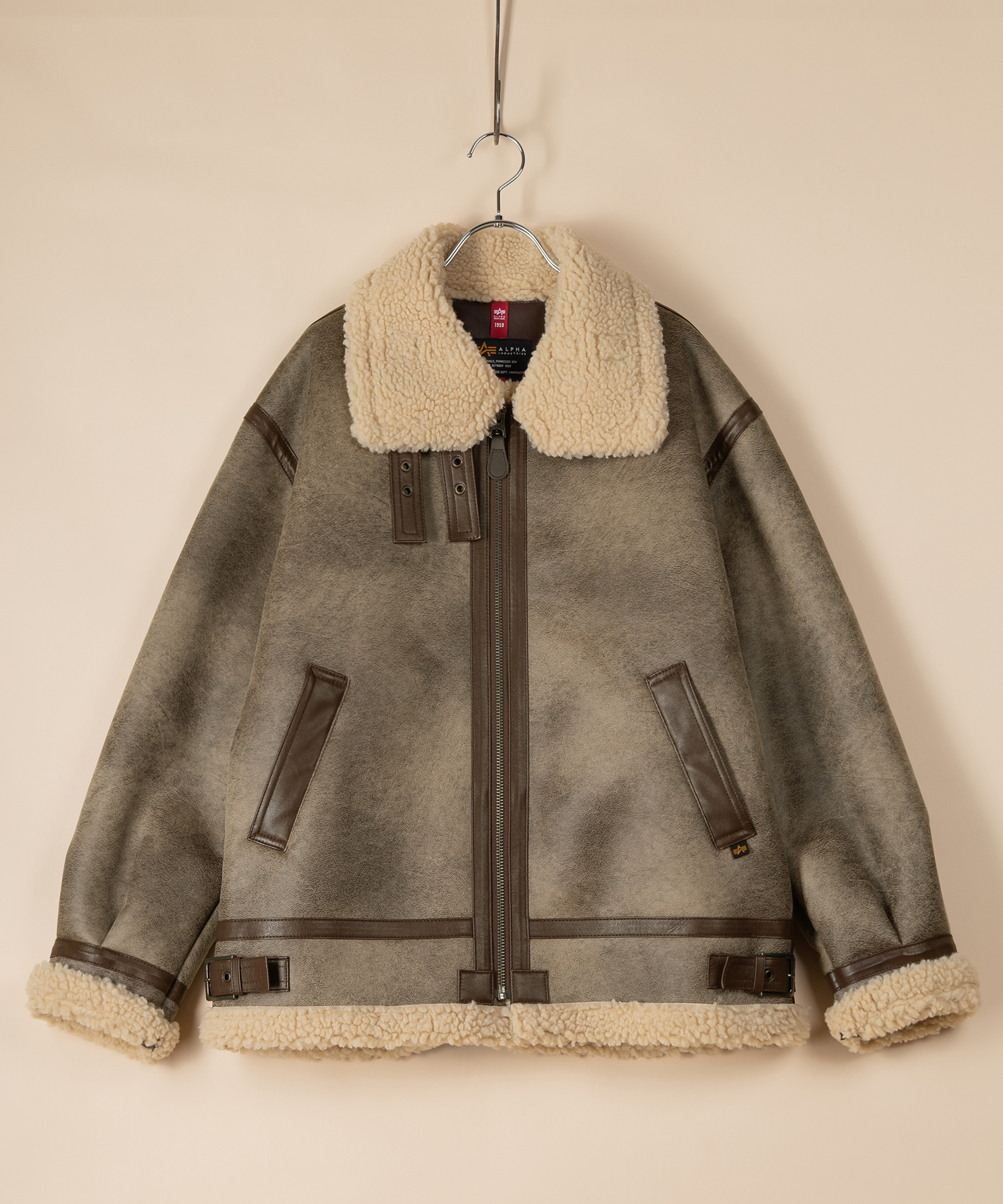 ムートン　ボア　アルファインダストリーズ　ボアジャケット　Lサイズ Alpha Industries SALE セール ALPHA INDUSTRIES アルファ