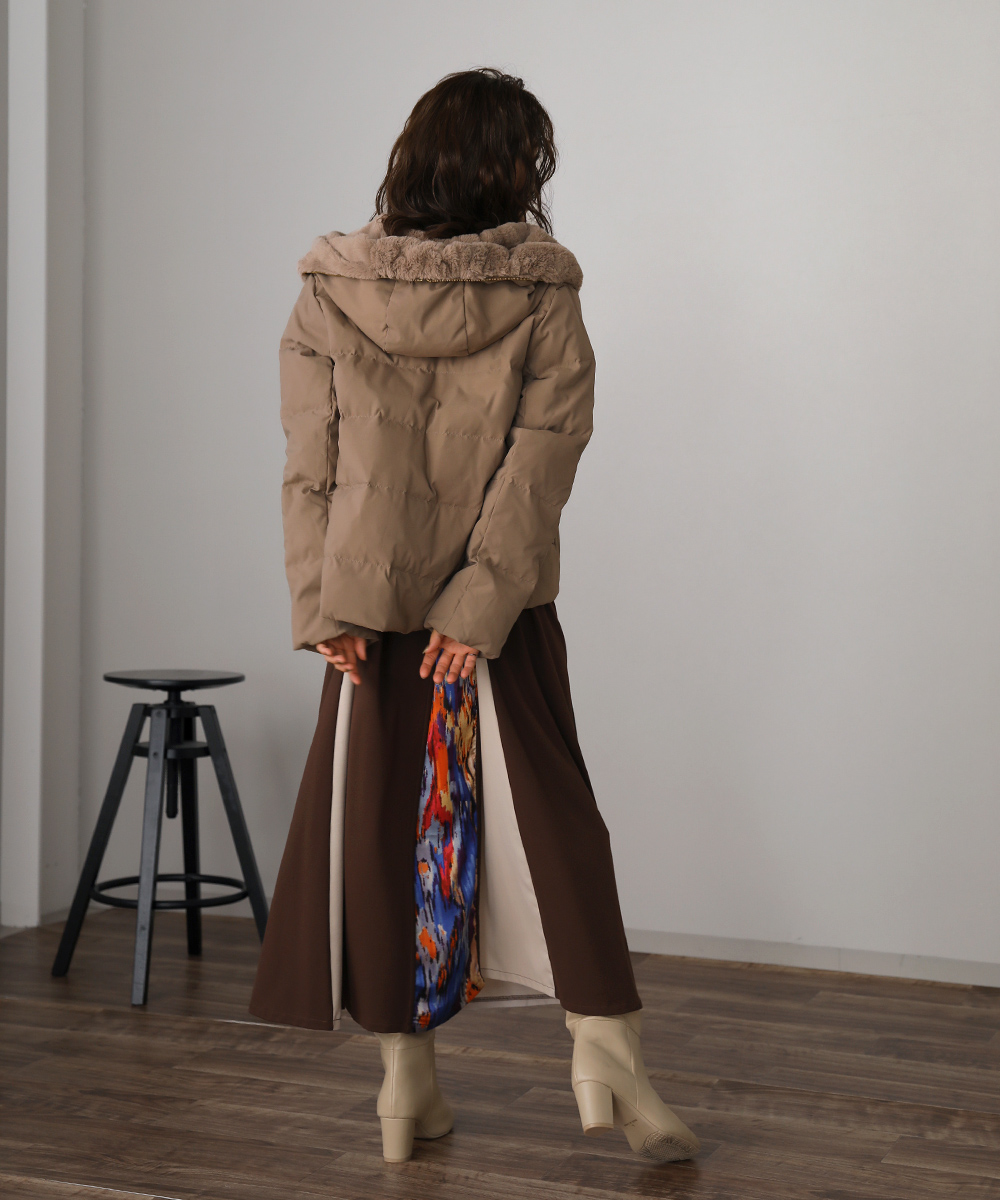 美品 Bou jeloud ブージュルード ダウンコート ファー付き