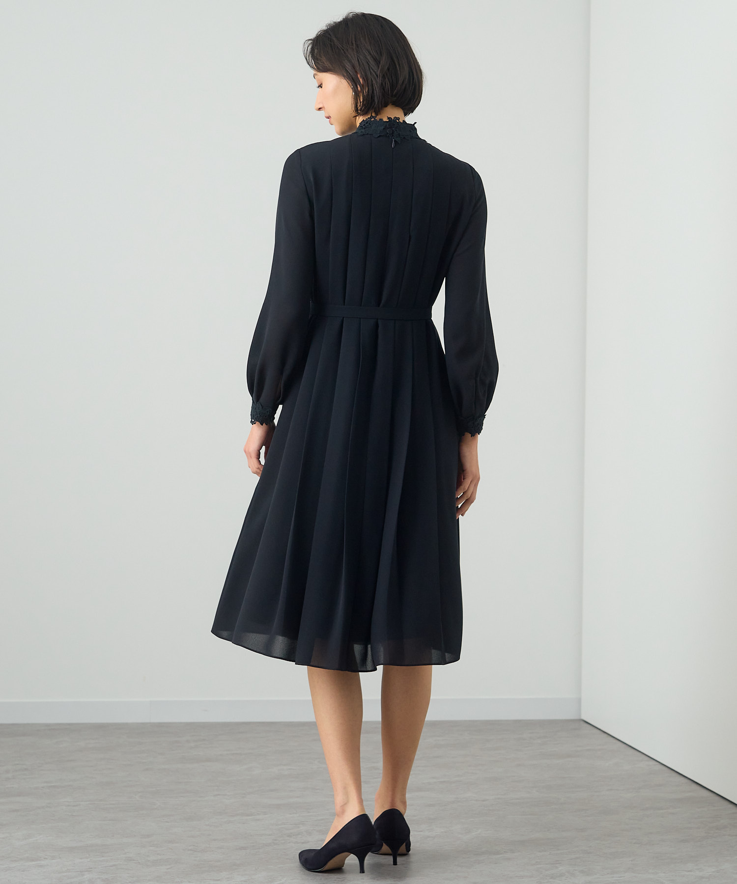 ANAYI（アナイ）の「シフォン＋レースプリーツ ワンピース
