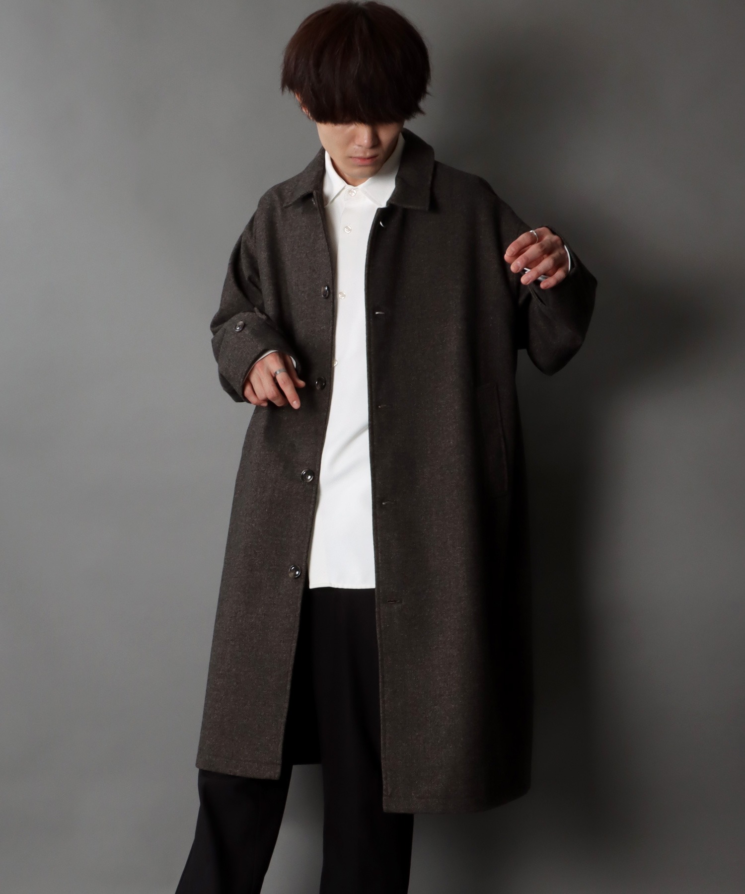 セール】【SITRY】over size wool bal collar coat/オーバーサイズ