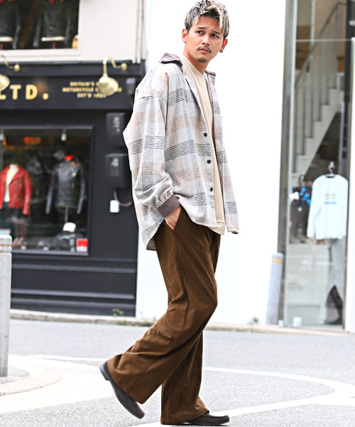 ラグスタイル LUXSTYLE 細コーデュロイワイドパンツ/ワイド