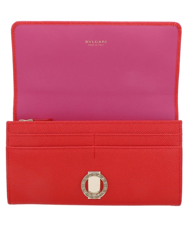 BVLGARI 長財布 シースターコーラルレッド レディース 288182 BVLGARI レッド長財布(BVLGARI 長財布 シースターコーラル