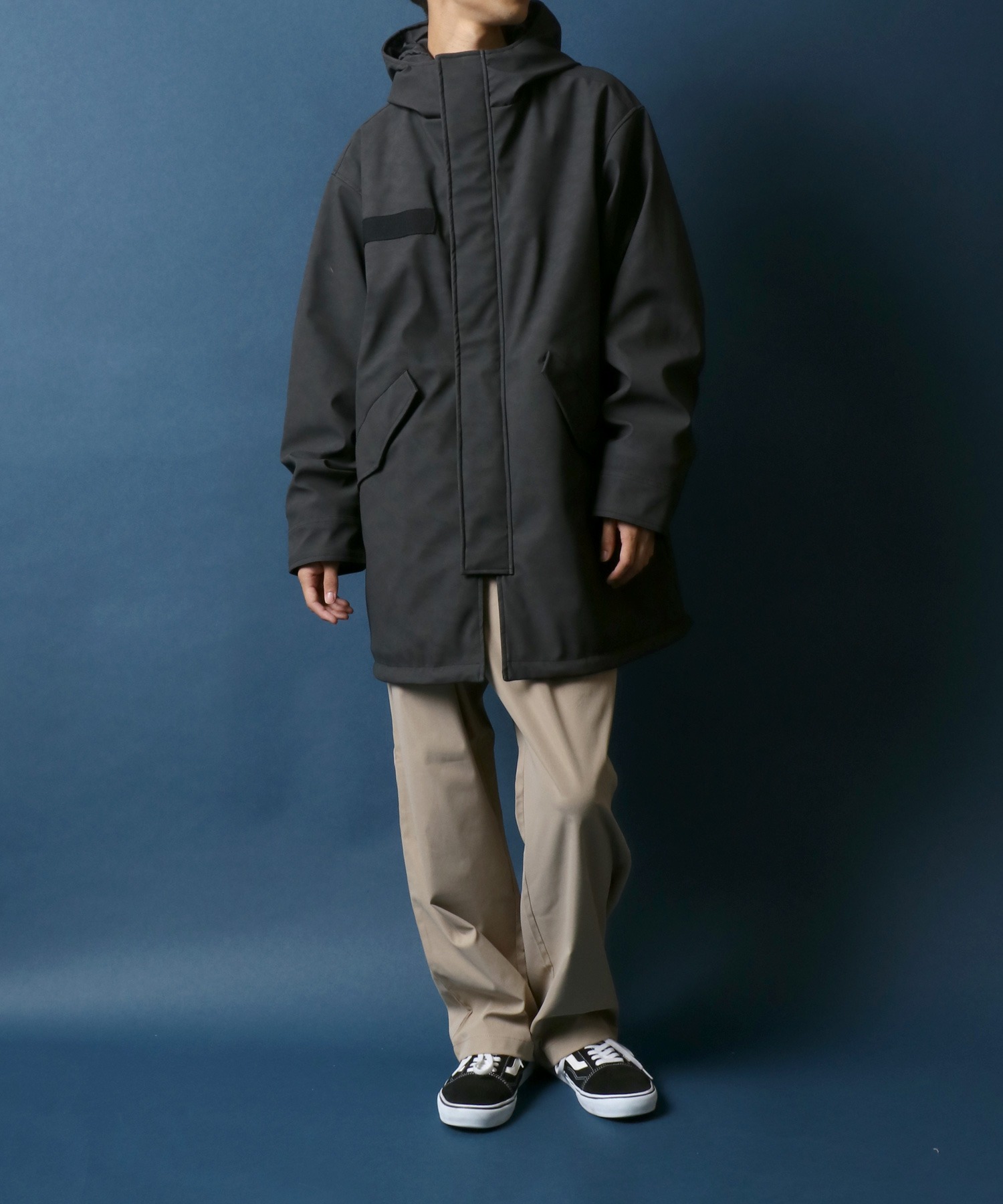 ANPAS】 Matte Synthetic Leather Batting Mods Coat/マット フェイク